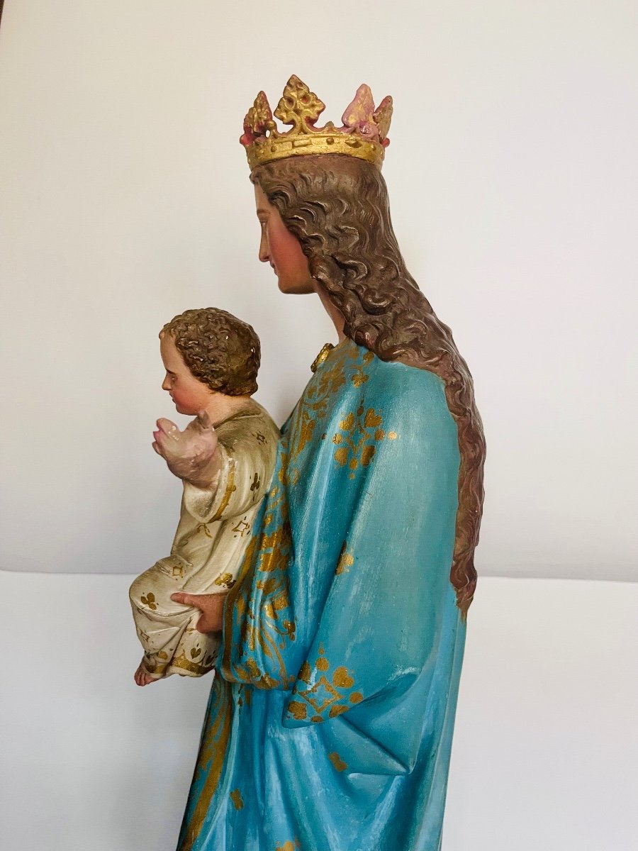 Vierge Couronnée Tenant L’enfant Jesus. -photo-3